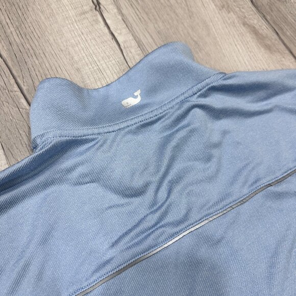 Vineyard Vines Sweatshirt Mens Large Performance 1/4 Zip Pullover Blue Stretch - Picture 10 of 11